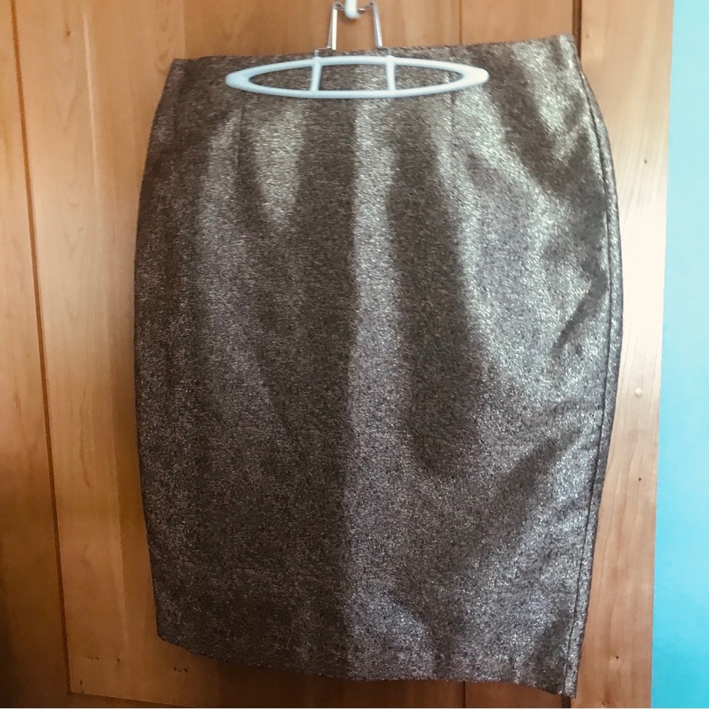 Worthington black gold tan shiny pencil skirt size 16